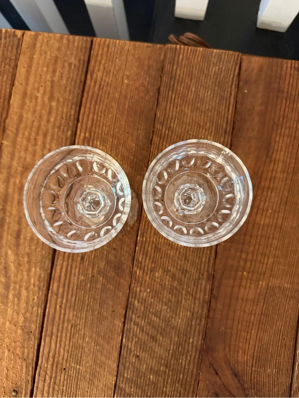 Pair of vintage MCM crystal champagne coupes
